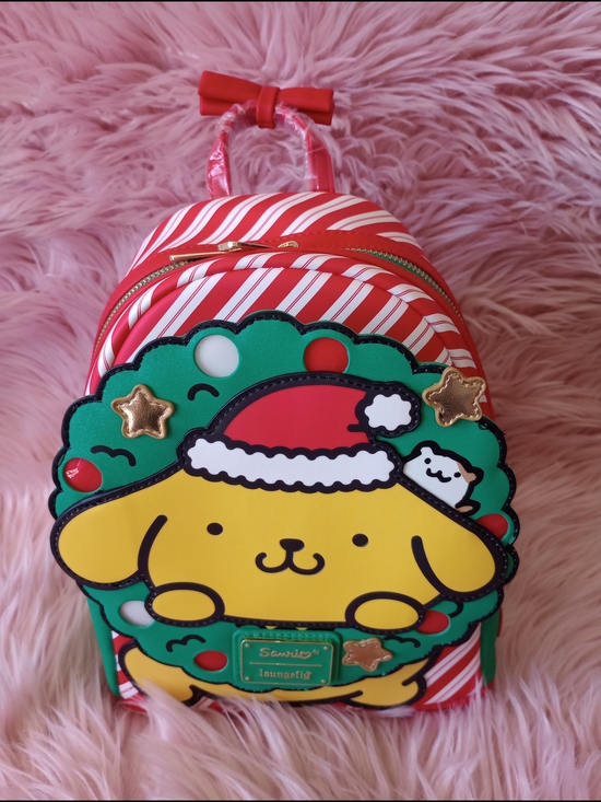 Loungefly Sanrio Pompompurin Christmas Wreath Light Up Mini Backpack main image 6